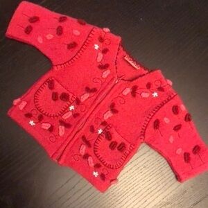 DPAM Red European Wool Coat 3 Months